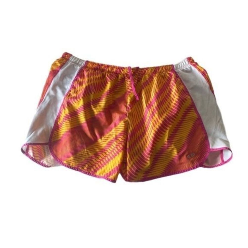 Champion Orange and Pink Track Athletic Lined Running Shorts women’s size Large